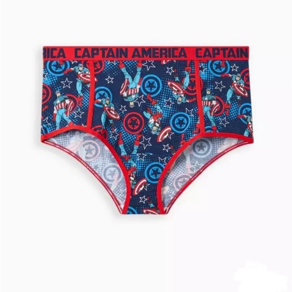 NWT torrid Captain America Themed Brief Panty Cotton Marvel Comic Fan Underwear